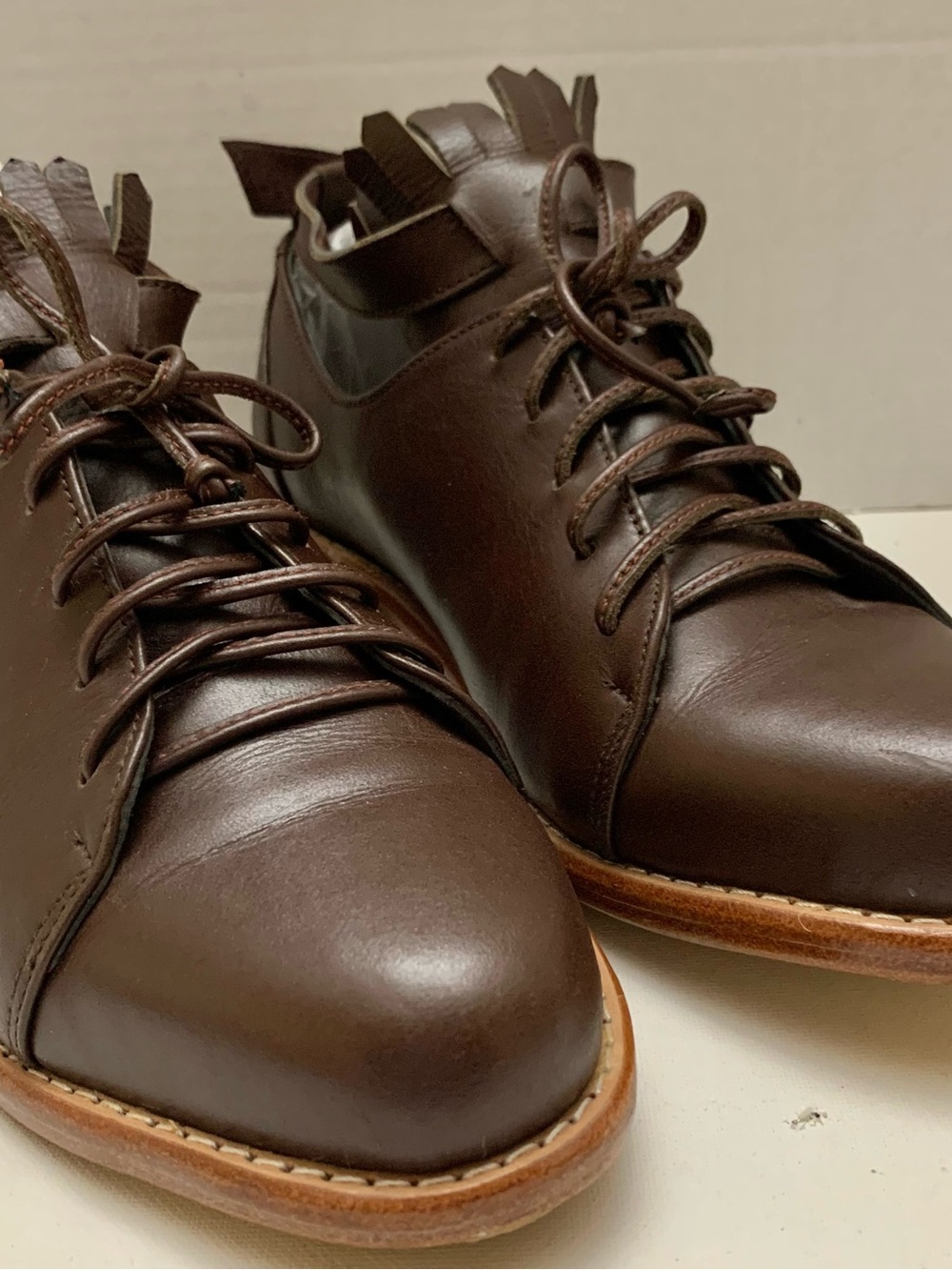 Womens Bali ELF Handmade Shoes 7.5 Boston Lace-Up Oxfords Buckle Strap Leather